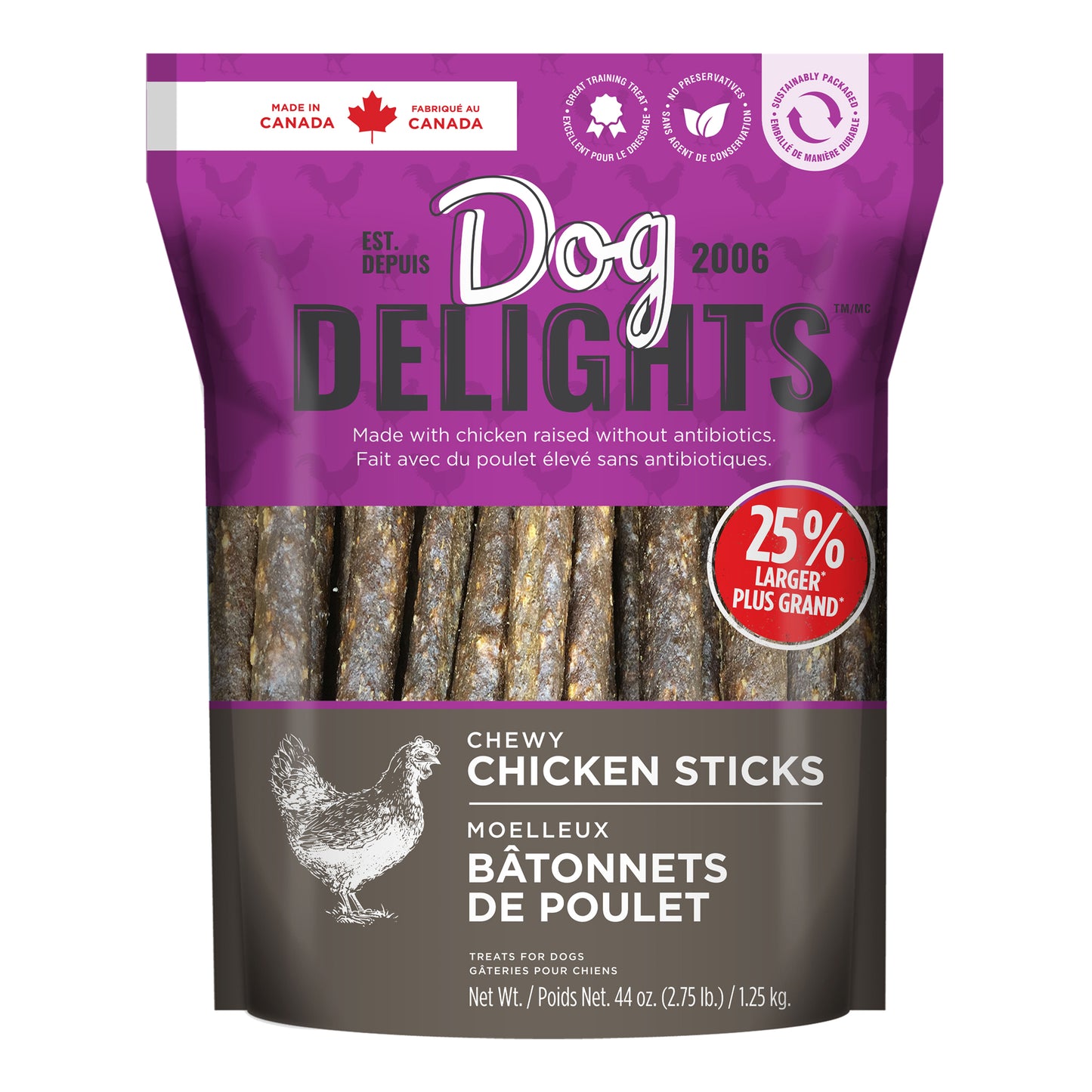 Chewy Chicken Sticks - 1.25kg - 25% Larger